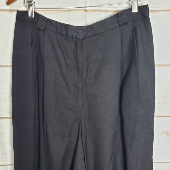 Vintage 90s JH Collectibles Black High Waisted Pleated Trouser Slacks Size 16 - Picture 2 of 11